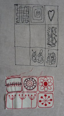 Free-motion embroidery exercises