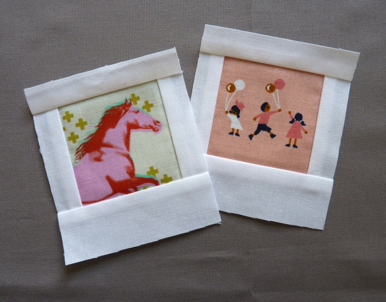 Polaroid quilt blocks in Cotton and Steel designs