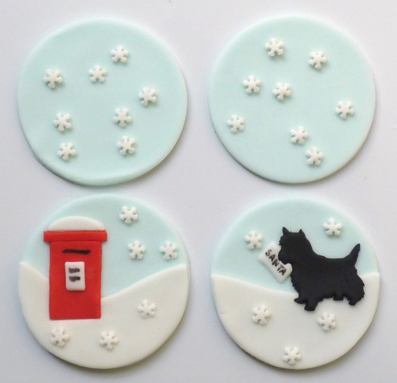 Cupcake toppers - letter box and scottie dog