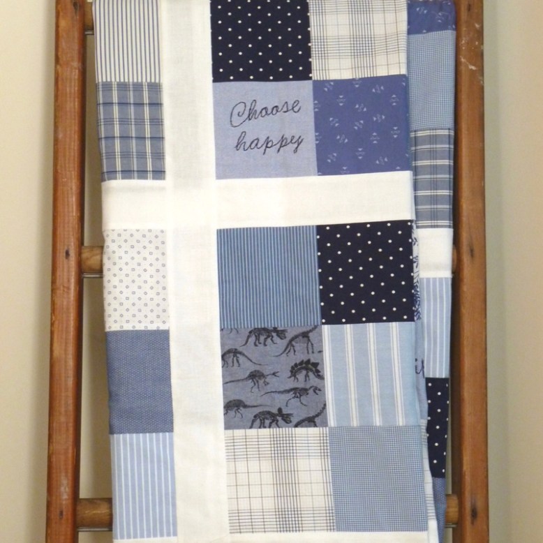 Blue and white quilt