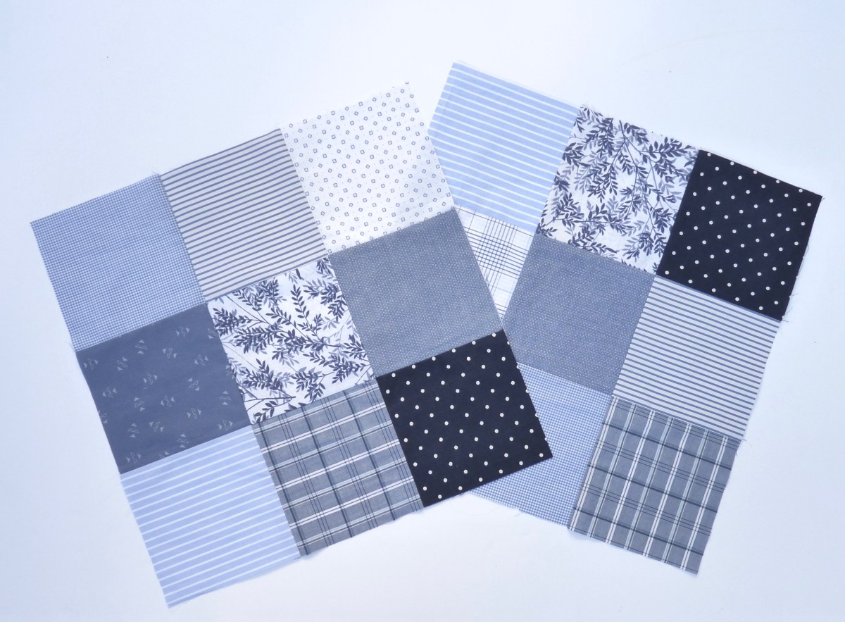 Blue and white shirt blocks