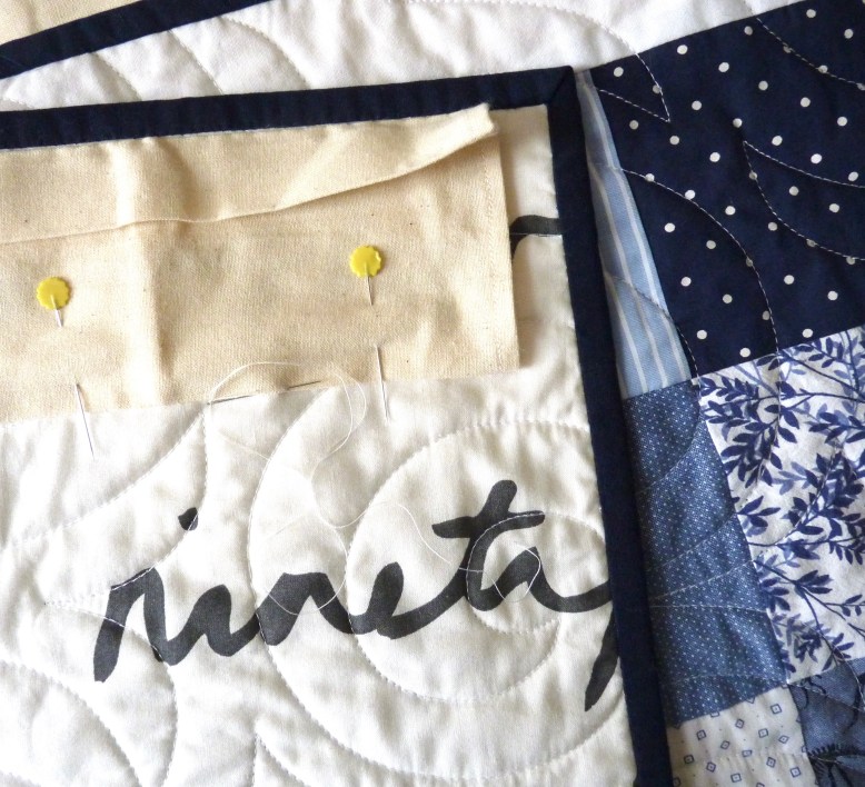 Attaching pre-prepared quilt hanging sleeve