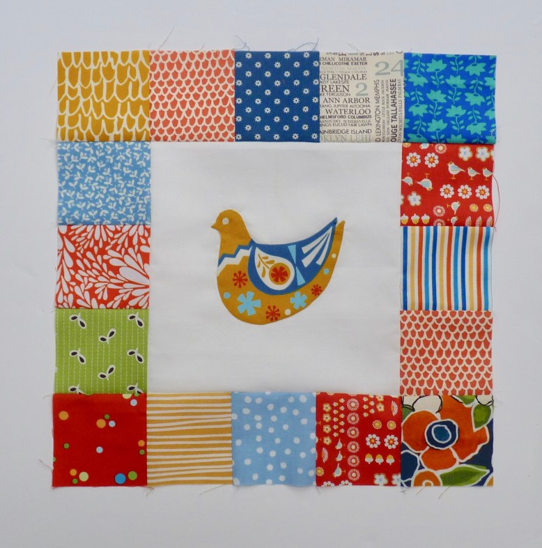 Scandi bird quilt block